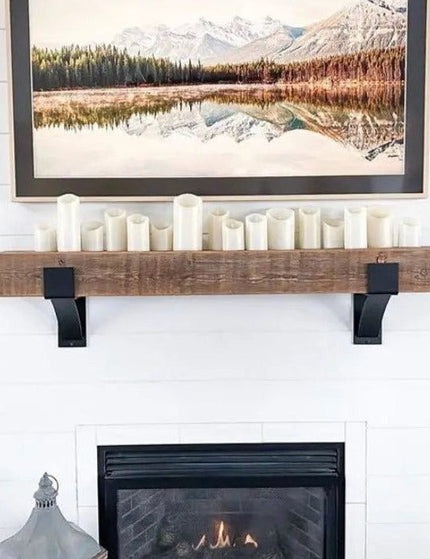 Kudlick Farmhouse Mantel Bracket Brackets/Corbels 5" Depth x 6" Wall Mount Length Finish Black Powder Coat | Industrial Farm Co