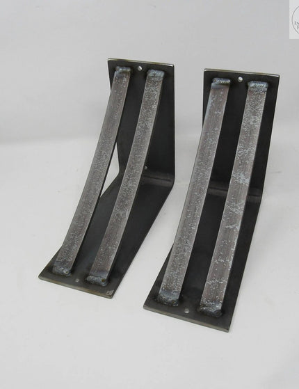 The Little Falls Metal Corbel Brackets/Corbels 8" Depth x 8" Wall Mount Length Finish Silver Powder Coat | Industrial Farm Co