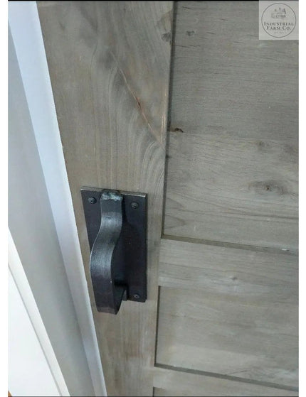 The Lockport Pull Door Handle/ Pull Black Powder Coat Flat Pushplate No Flat Pushplate | Industrial Farm Co