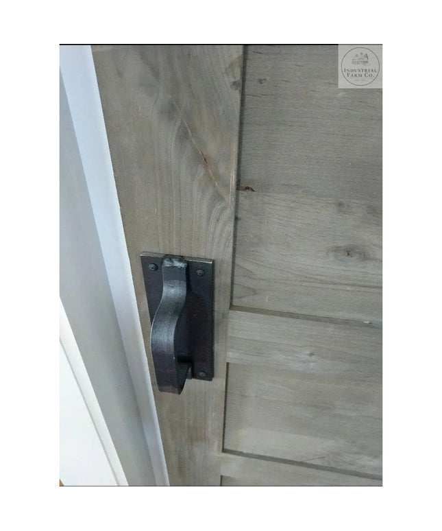 The Lockport Pull Door Handle/ Pull Black Powder Coat Flat Pushplate No Flat Pushplate | Industrial Farm Co