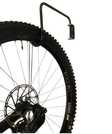 The Logan Wall Mounted Bike Rack Hook Regular Rim Finish Bare/Raw Metal | Industrial Farm Co
