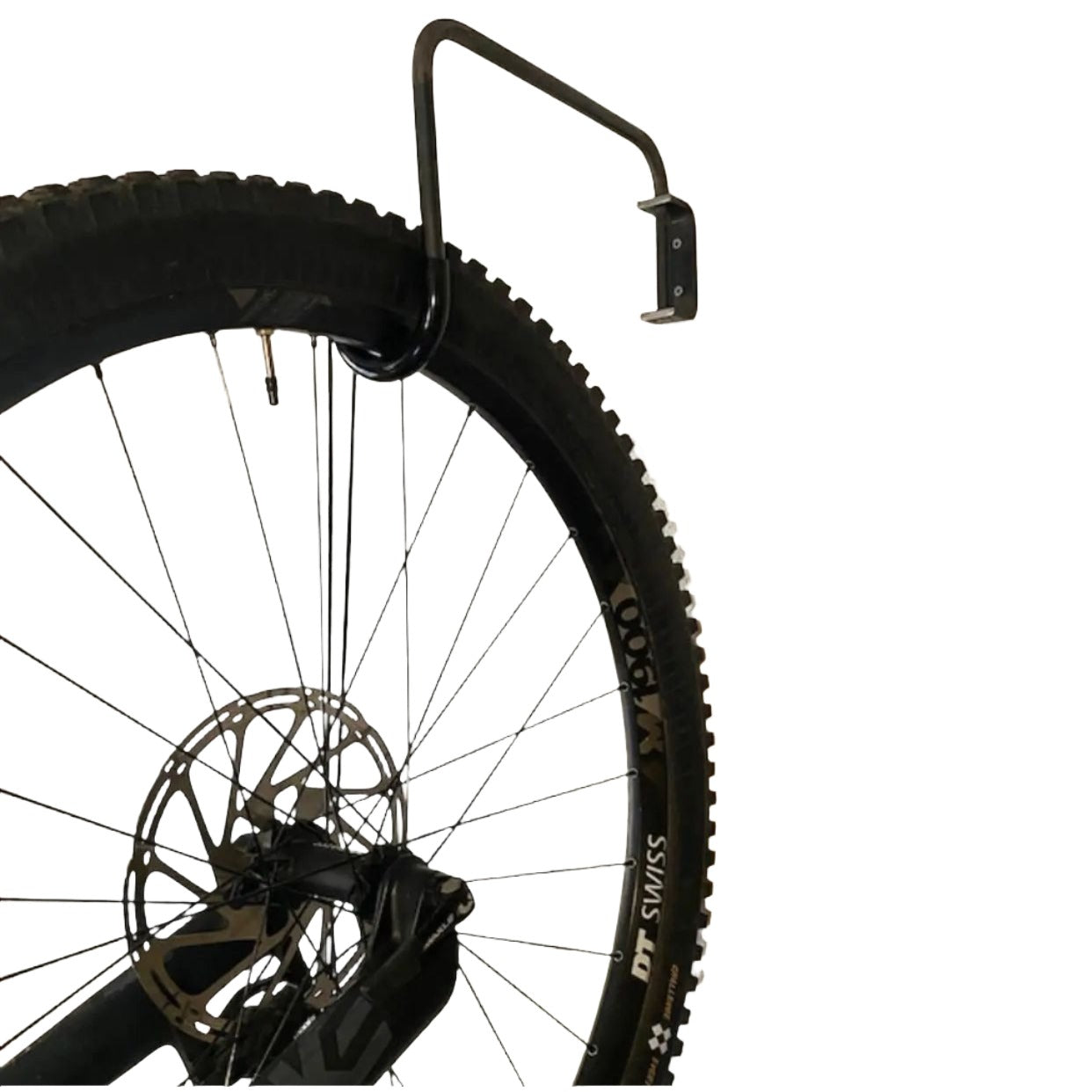 The Logan Wall Mounted Bike Rack Hook Regular Rim Finish Bare/Raw Metal | Industrial Farm Co