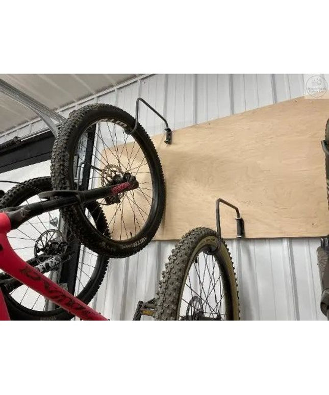 The Logan Wall Mounted Bike Rack Hook Regular Rim Finish Silver Powder Coat | Industrial Farm Co