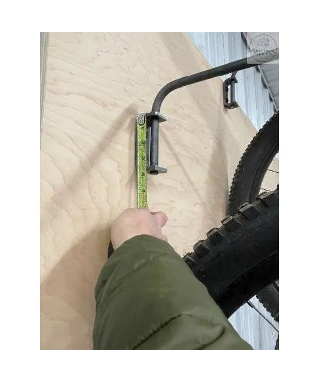The Logan Wall Mounted Bike Rack Hook Fat Bike Rim Finish Gold Powder Coat | Industrial Farm Co