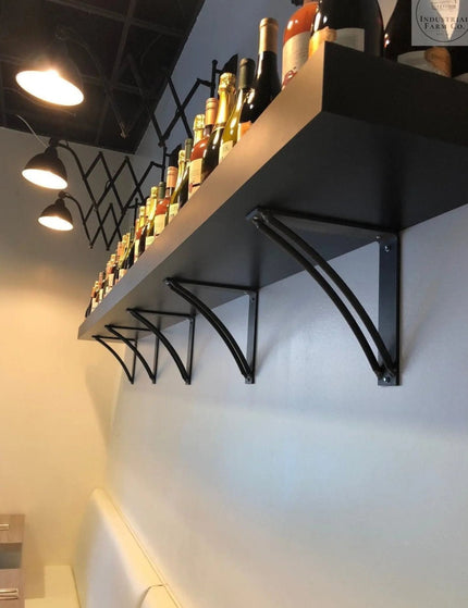 The Niagara Bracket Support Shelf Support 5" Depth x 5" Wall Mount Length Finish Gold Powder Coat | Industrial Farm Co