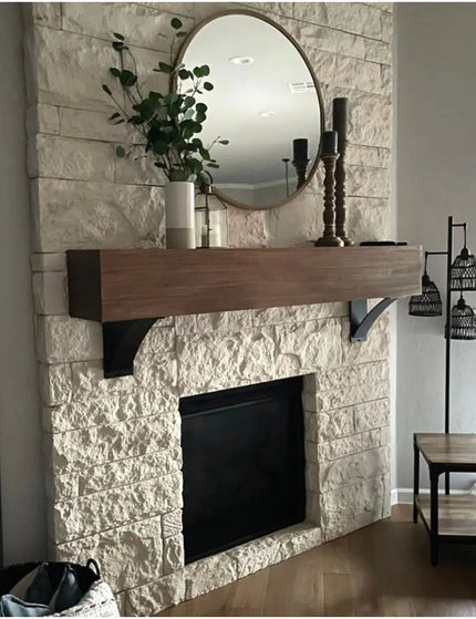 The Nine Mile Mantel Bracket Support Brackets/Corbels 5" Depth x 5" Wall Mount Length Finish Raw - Uncoated Metal | Industrial Farm Co