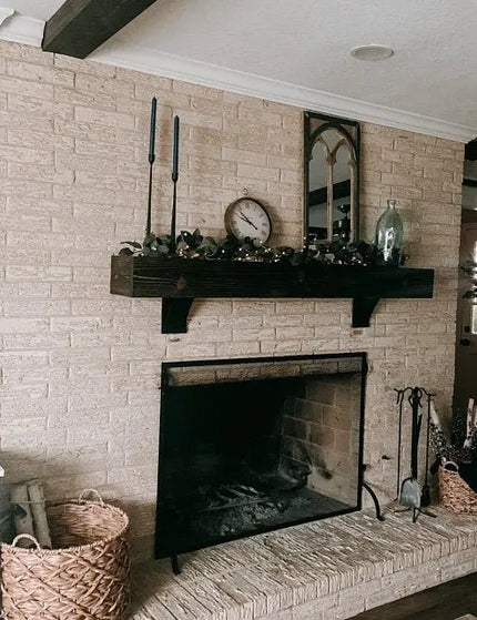 The Nine Mile Mantel Bracket Support Brackets/Corbels 5" Depth x 5" Wall Mount Length Finish Copper Powder Coat | Industrial Farm Co
