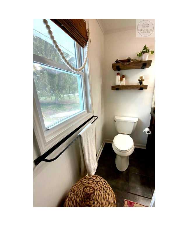 The Oswego Modern Bathroom Towel Bar Towel Bar 18" Wall Mount Length Finish Clear Coat | Industrial Farm Co