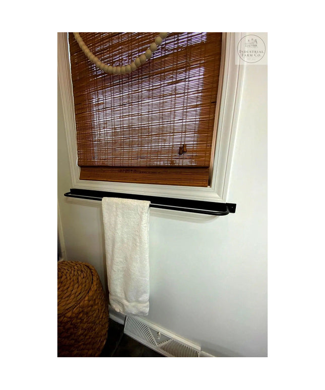 The Oswego Modern Bathroom Towel Bar Towel Bar 18" Wall Mount Length Finish Black Powder Coat | Industrial Farm Co