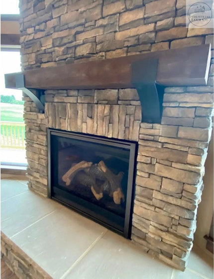 The Otisco Farmhouse Style Bracket Brackets/Corbels 5" Depth x 6" Wall Mount Length Finish Raw - Uncoated Metal | Industrial Farm Co