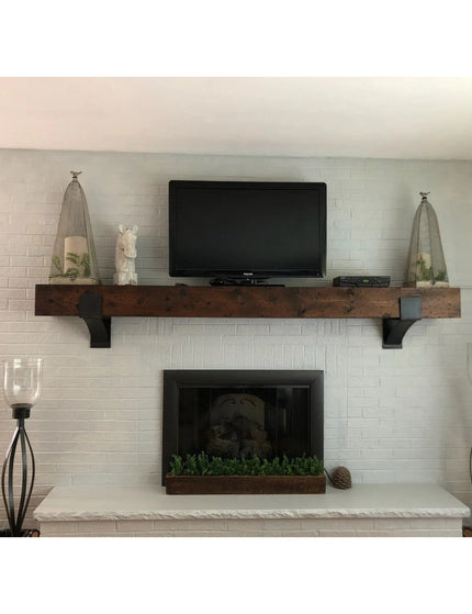 The Otisco Farmhouse Style Bracket Brackets/Corbels 5" Depth x 6" Wall Mount Length Finish Black Powder Coat | Industrial Farm Co