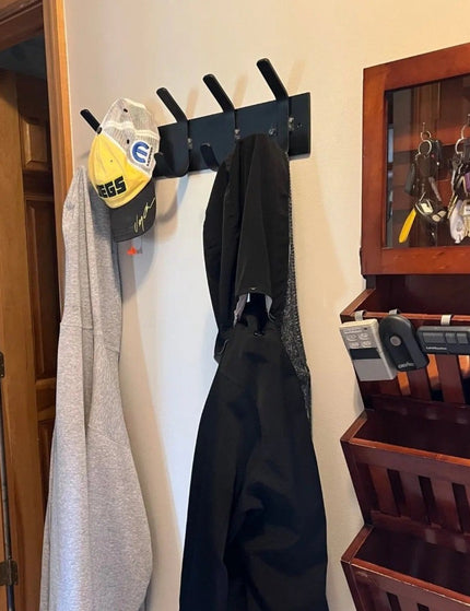 Riseform Wall Mounted Metal Coat Rack Coat Rack 10" Wall Mount Length Finish Black Powder Coat | Industrial Farm Co