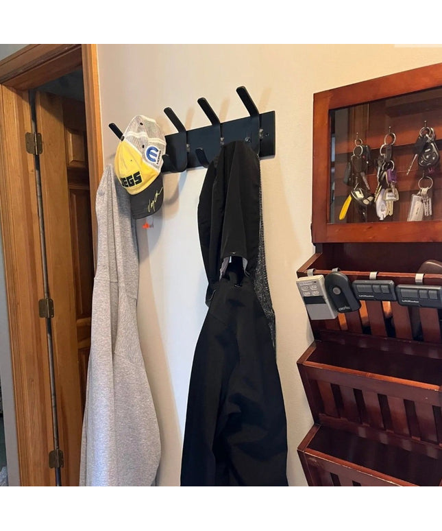 Riseform Wall Mounted Metal Coat Rack Coat Rack 10" Wall Mount Length Finish Black Powder Coat | Industrial Farm Co