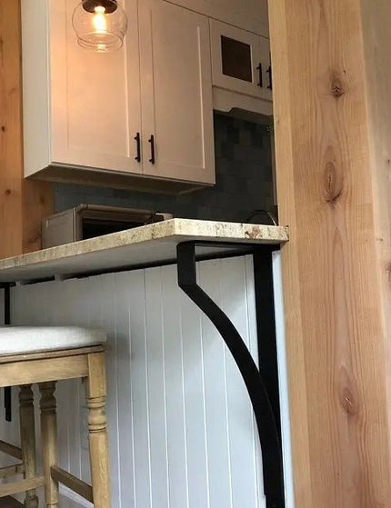The Rochester Countertop and Desk Supports Brackets/Corbels 8" Depth x 20" Wall Mount Length Finish Copper Powder Coat | Industrial Farm Co