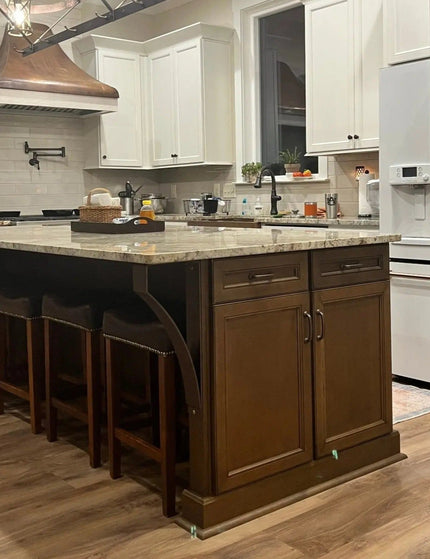 The Rochester Countertop and Desk Supports Brackets/Corbels 8" Depth x 20" Wall Mount Length Finish Gold Powder Coat | Industrial Farm Co
