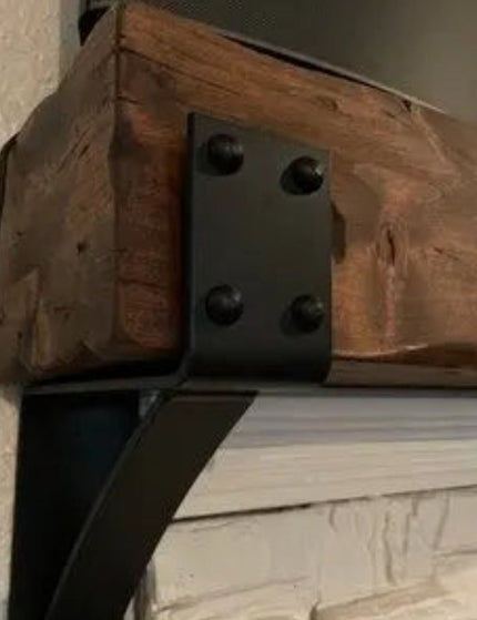 The Spafford Mantel Support Brackets/Corbels 6" Depth x 6" Wall Mount Length Finish Raw - Uncoated Metal | Industrial Farm Co