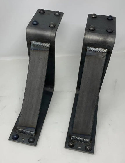 The Spafford Mantel Support Brackets/Corbels 6" Depth x 8" Wall Mount Length Finish Black Powder Coat | Industrial Farm Co
