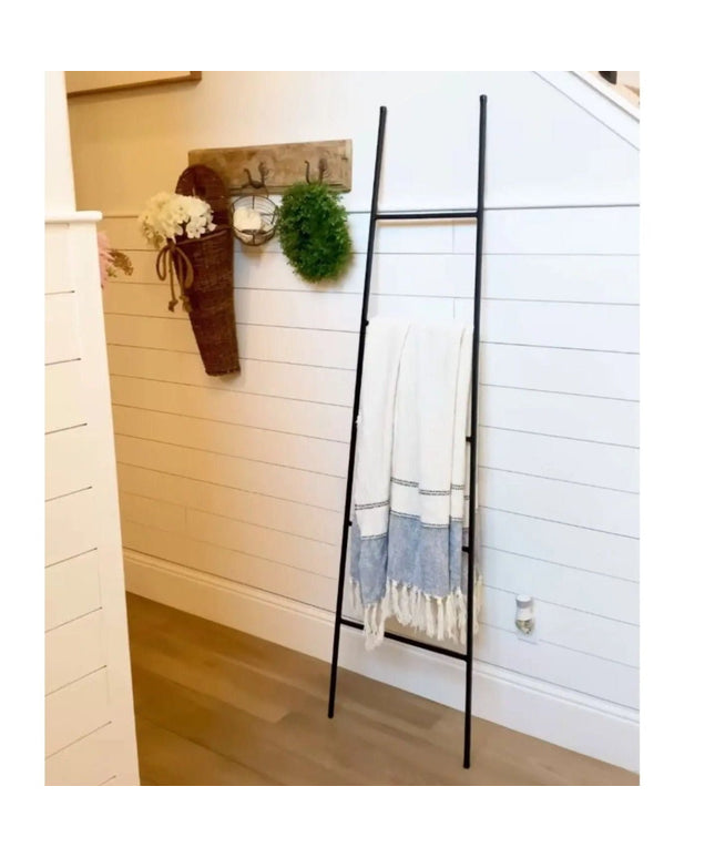 The Tapered Michael Farmhouse Ladder Decorative Ladder 4 ft Tall Finish Raw - Uncoated Metal | Industrial Farm Co