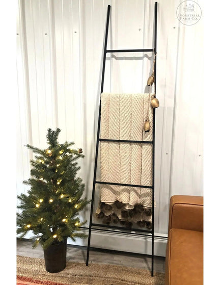 The Tapered Michael Farmhouse Ladder Decorative Ladder 4 ft Tall Finish Silver Powder Coat | Industrial Farm Co