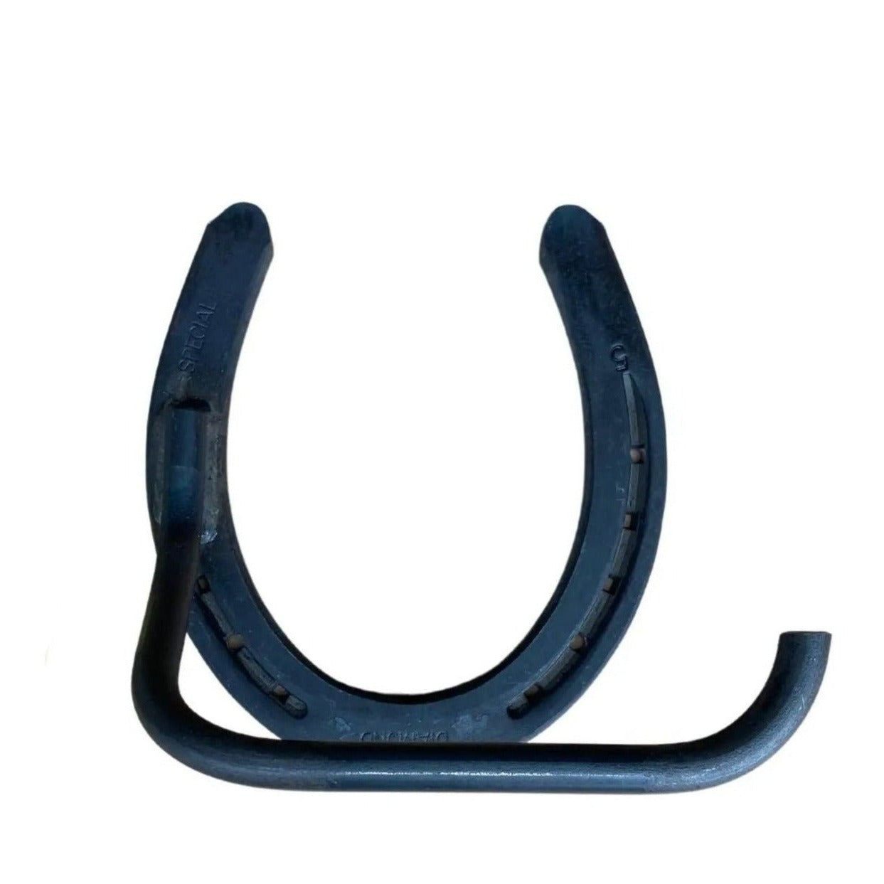 The Tierney Horseshoe Toilet Paper Holder  Open to Left Finish Black Powder Coat | Industrial Farm Co