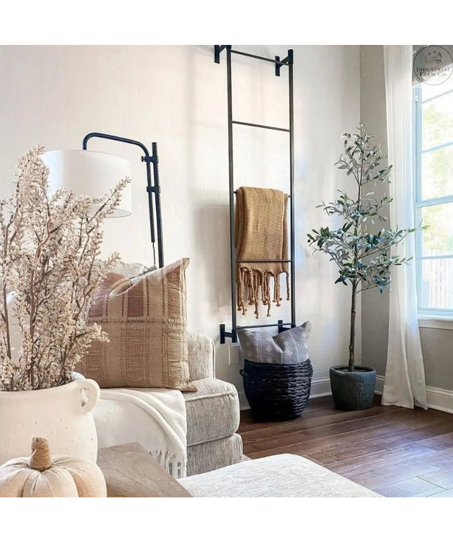 The Wall Mounted Ossit Ladder  2 Feet - 18" Wide Finish Gold Powder Coat | Industrial Farm Co
