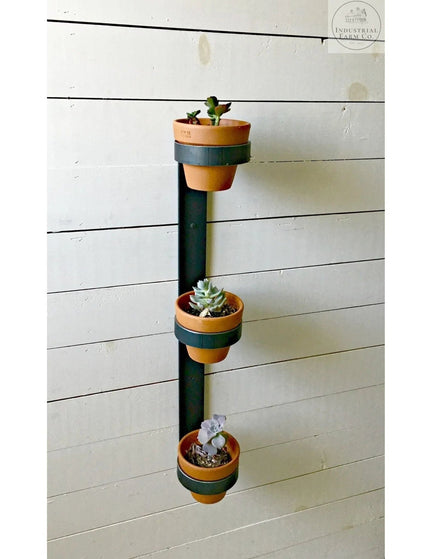The Watertown Wall Mount Vertical Planter Plant Holder 24" Style 4" Pots | Industrial Farm Co