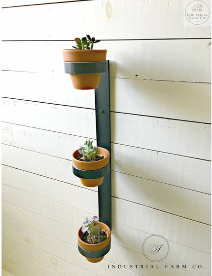 The Watertown Wall Mount Vertical Planter Plant Holder 24" Style 4" Pots | Industrial Farm Co