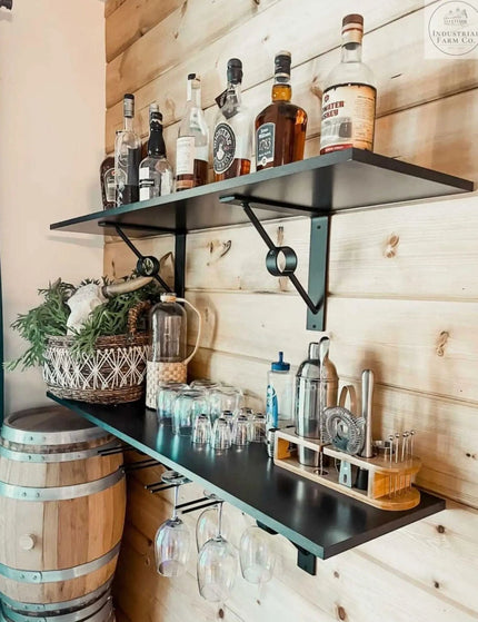 The White Plains Wine Glass Rack Wine Glass Rack Clear Coated   | Industrial Farm Co