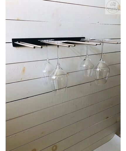 The White Plains Wine Glass Rack Wine Glass Rack Silver Powder Coat   | Industrial Farm Co