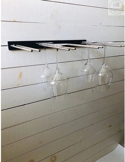 The White Plains Wine Glass Rack Wine Glass Rack Silver Powder Coat   | Industrial Farm Co