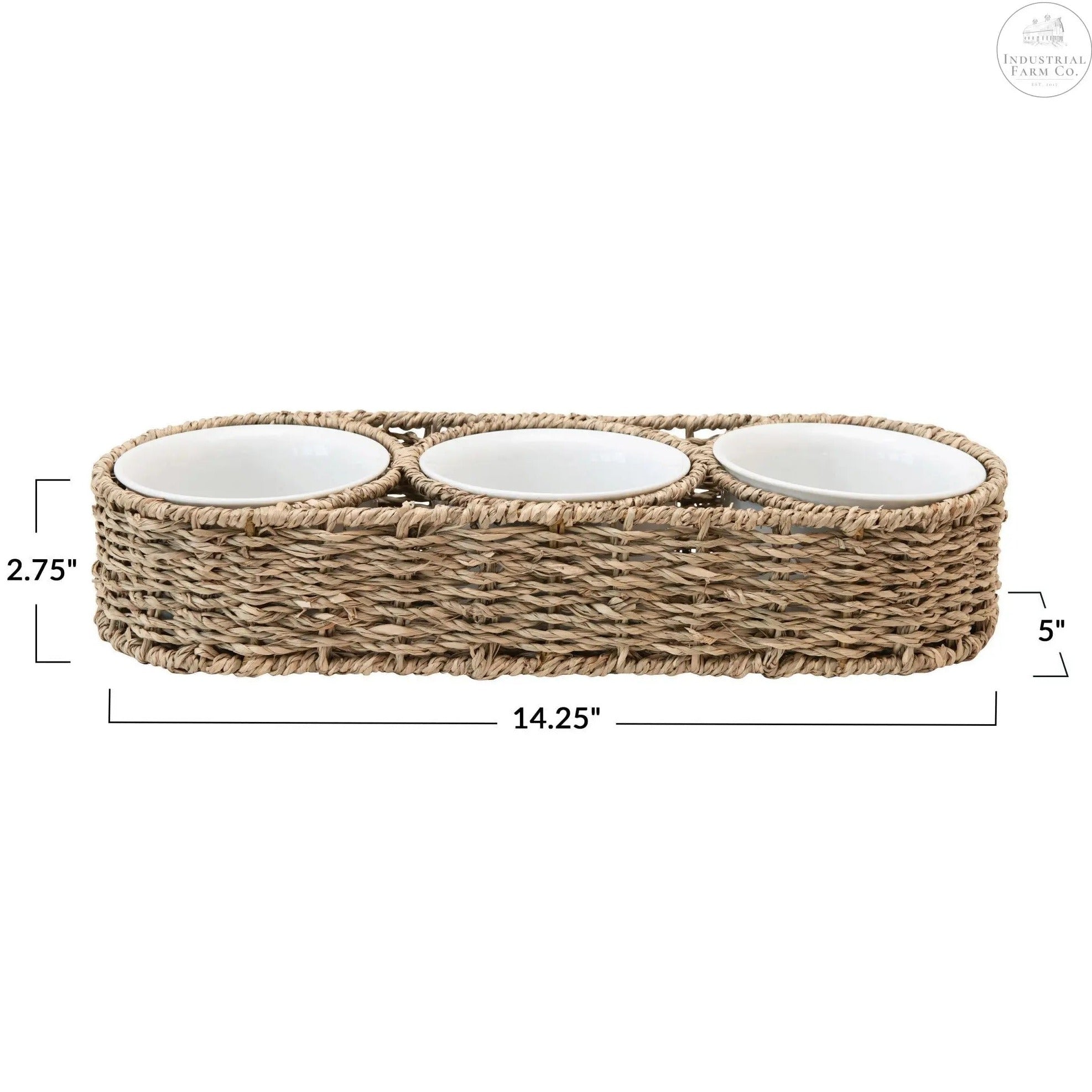 3 Bowl Woven Serving Basket     | Industrial Farm Co